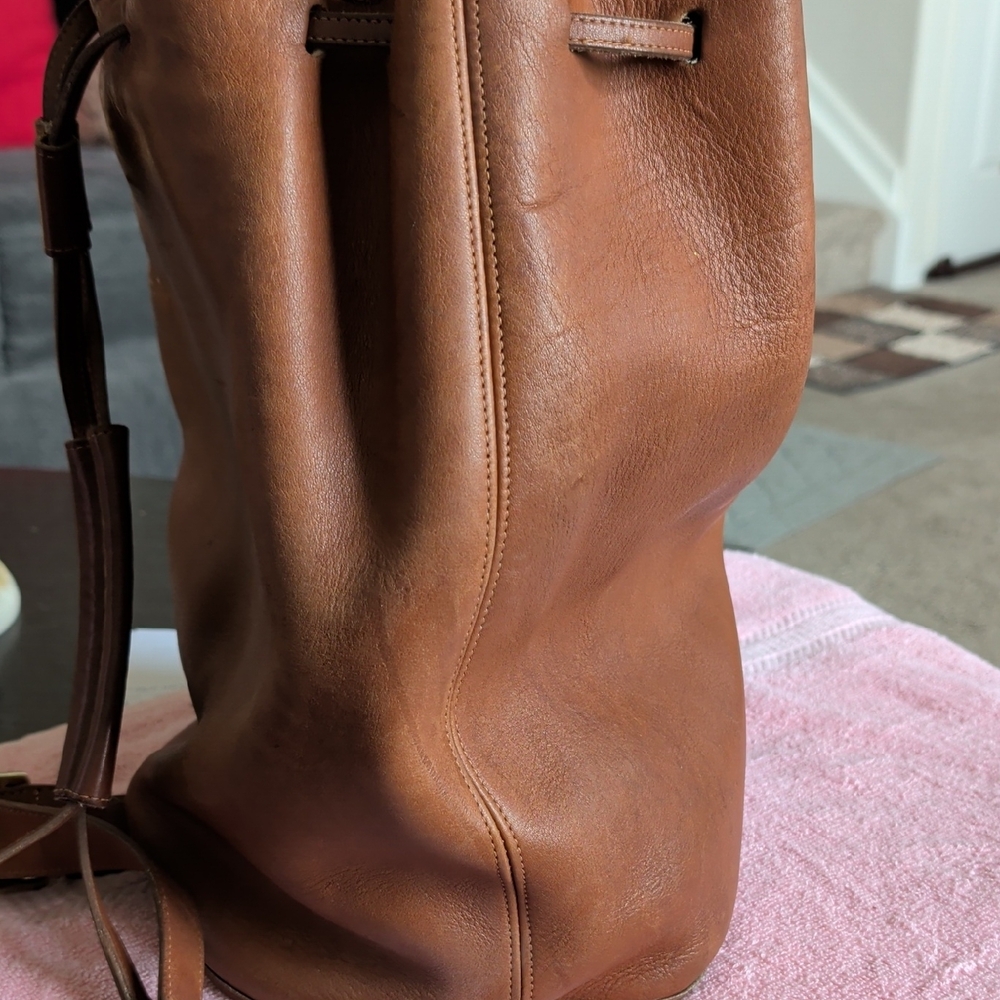 Coach Leather Drawstring Backpack in Rich Brown - Picture 5 of 13